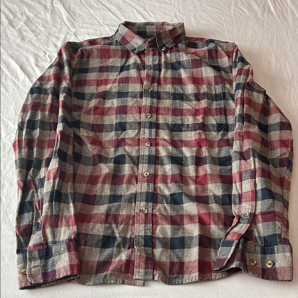 Banana republic Casual Plaid Shirt - Red, Blue, and Gray